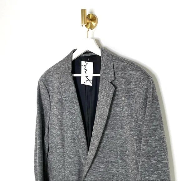 MensTheory Grey Knit Single Button Casual Blazer w Darting & Slit Pockets 46